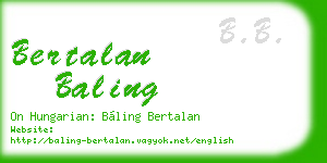 bertalan baling business card
